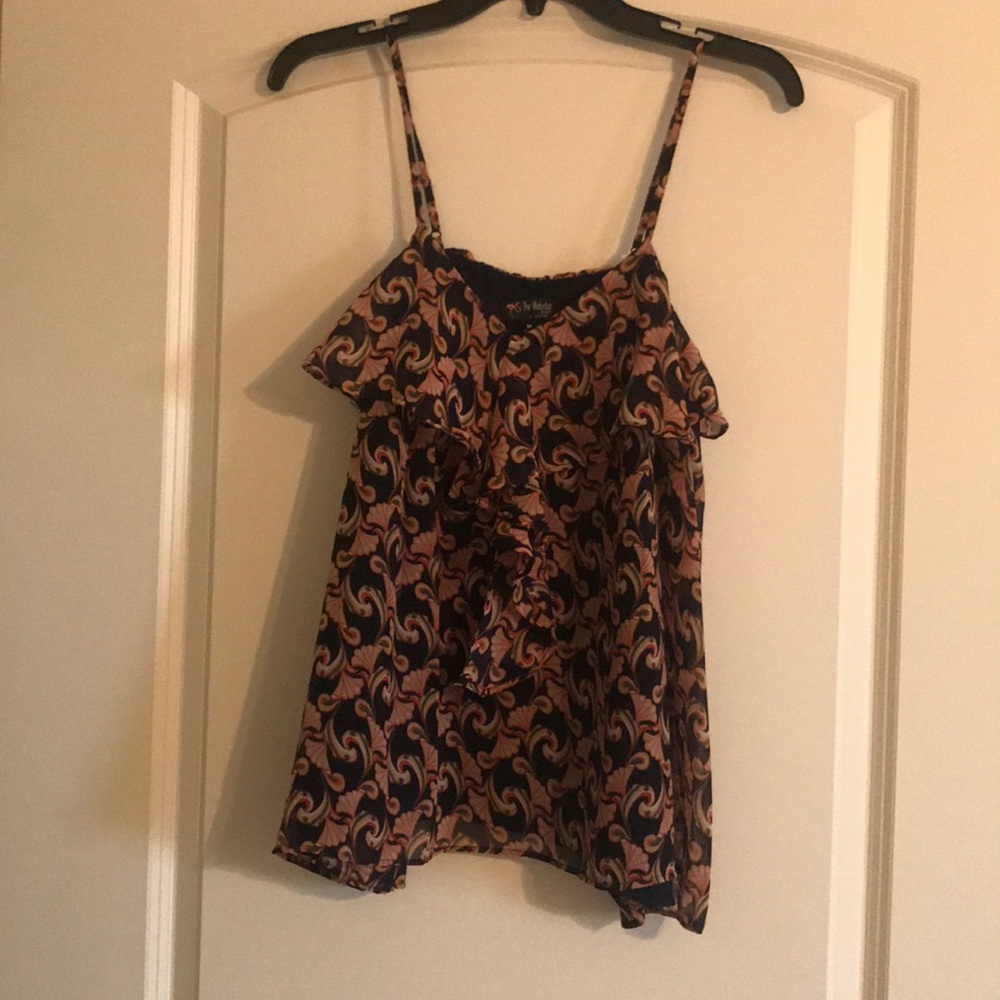 Flouncy skinny strap top